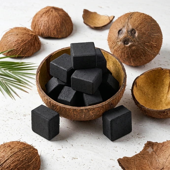 Embera Flat Coconut Shisha Charcoal Briquette Size